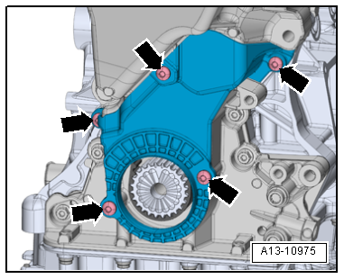 Removing and installing toothed belt, engine codes CHPA, CZDA