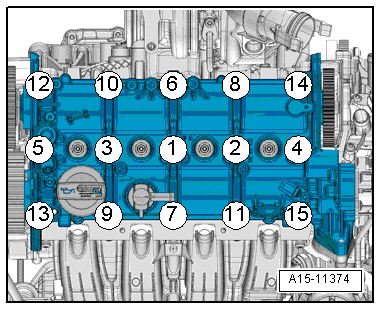 Assembly overview - camshaft housing, engine codes CHPA, CMBA, CPVA, CXSA, CZCA, CPVB, CZDA