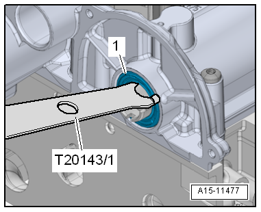 Removing and installing exhaust camshaft oil seal, gearbox end, engine codes CHPA, CMBA, CPVA, CXSA, CZDA, CZCA, CPVB