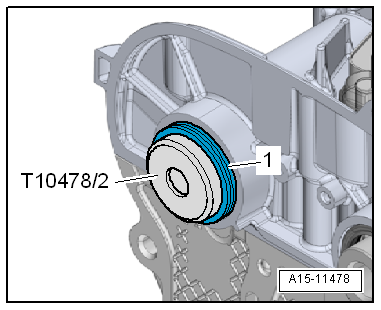 Removing and installing exhaust camshaft oil seal, pulley end, engine codes CPTA, CHPA, CZEA, CZDA