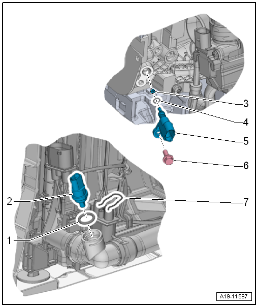 Assembly overview - coolant temperature sender