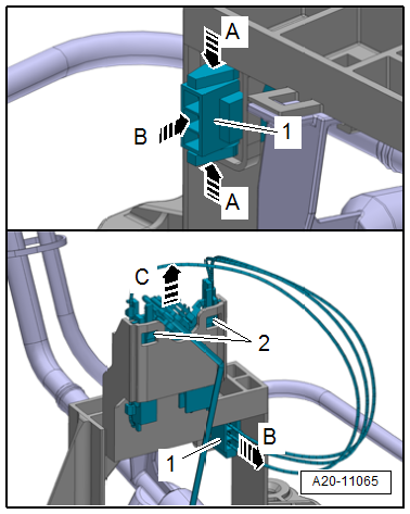 Removing and installing fuel gauge sender 2 -G169
