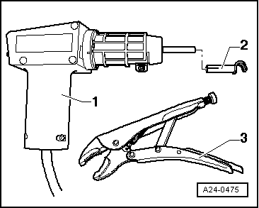 Removing and installing engine control unit -J623- (with metal locking plate)