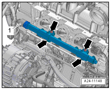 Removing and installing fuel rail