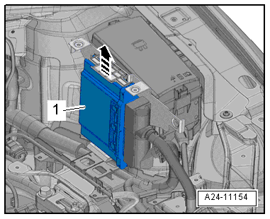 Removing and installing engine control unit -J623- (with protective housing)