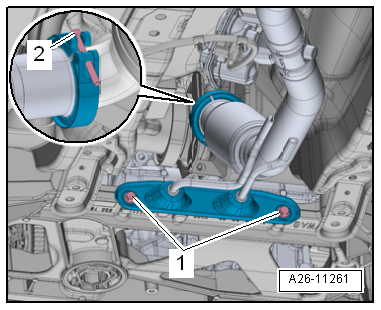 Removing and installing control unit and hydraulic unit, LHD vehicles, four-wheel drive, diesel engine