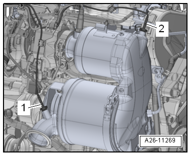 Removing and installing brake servo, RHD vehicles with diesel engine
