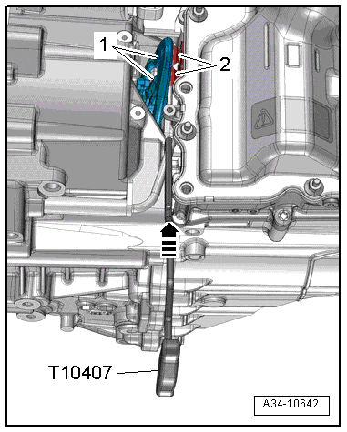 Removing and installing mechatronic unit for dual clutch gearbox -J743