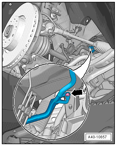 Removing and installing subframe with steering rack, RHD vehicles, except for e-Golf