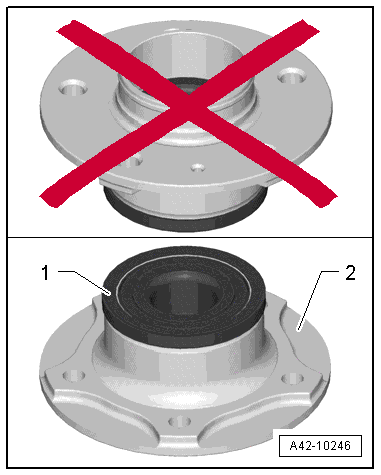 Removing and installing wheel bearing unit, multi-link suspension, front-wheel drive