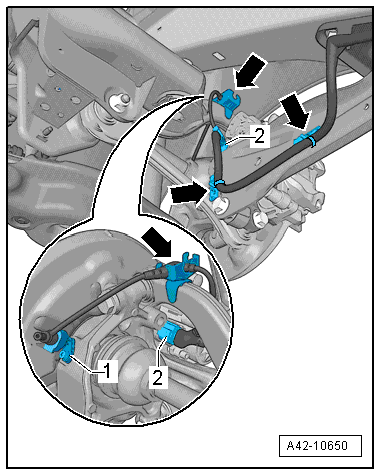 Lowering rear axle, multi-link suspension, front-wheel drive, except for e-Golf