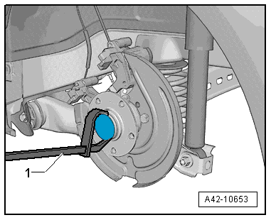Removing and installing wheel bearing unit, torsion beam axle