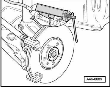 Removing and installing brake pads, front brakes PC57 and C60