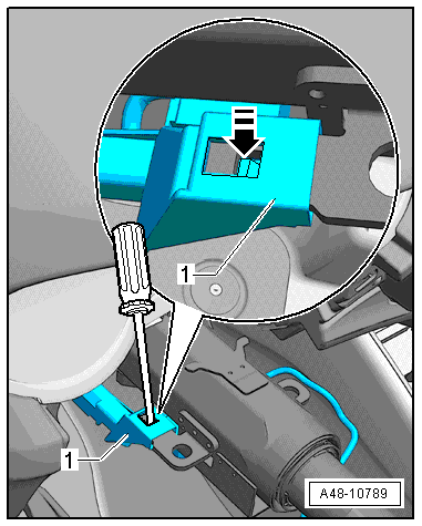 Removing and installing steering column, RHD