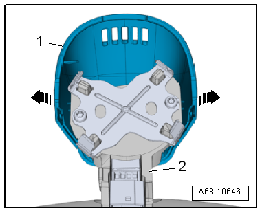 Removing and installing manually operated or automatic anti-dazzle interior mirror, with rain and light sensor -G397- and without front camera for driver assist systems -R242-