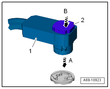 Removing and installing front 3-point seat belt, 2-door model