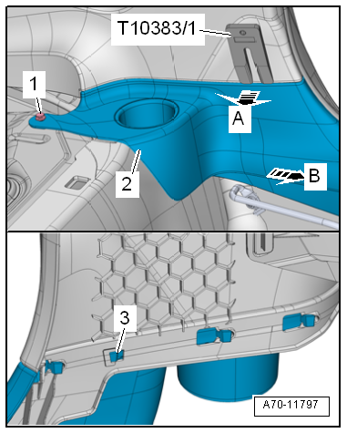 Removing and installing sill panel moulding, 2-door model