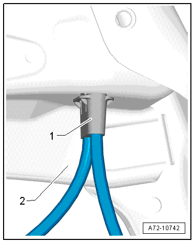 Removing and installing Bowden cable for backrest release
