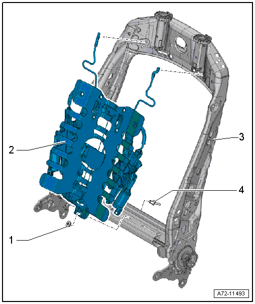 Assembly overview - front backrest