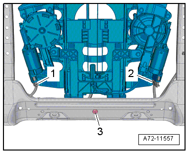 Removing and installing lumbar support adjustment motor -V125-/-V126-/-V129-/-V130-