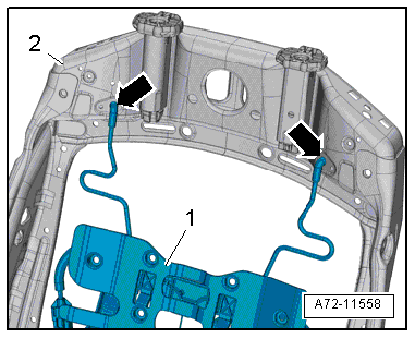 Removing and installing lumbar support adjustment motor -V125-/-V126-/-V129-/-V130-
