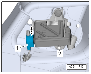 Removing and installing Bowden cable for backrest release