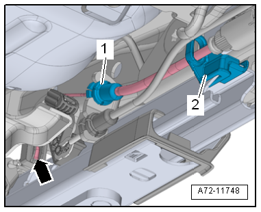 Removing and installing easy-entry Bowden cable A