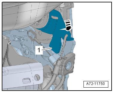 Adjusting Bowden cable A for entry assistance