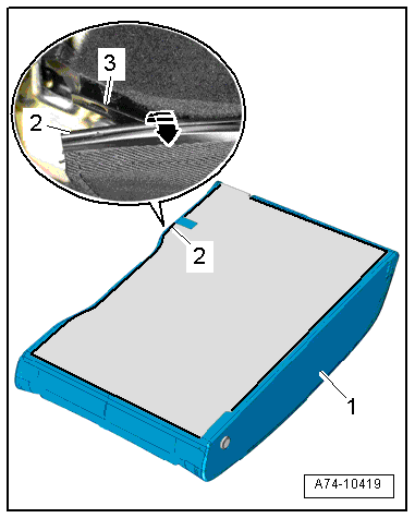 Removing and installing rear seat backrest cover and padding