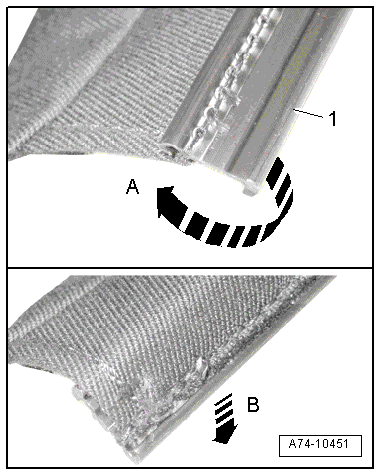 Removing and installing rear seat backrest cover and padding