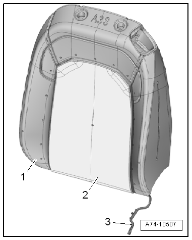 Removing and installing backrest heating element -Z7-/-Z9-