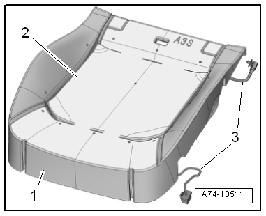 Removing and installing seat heating element -Z6-/-Z8-