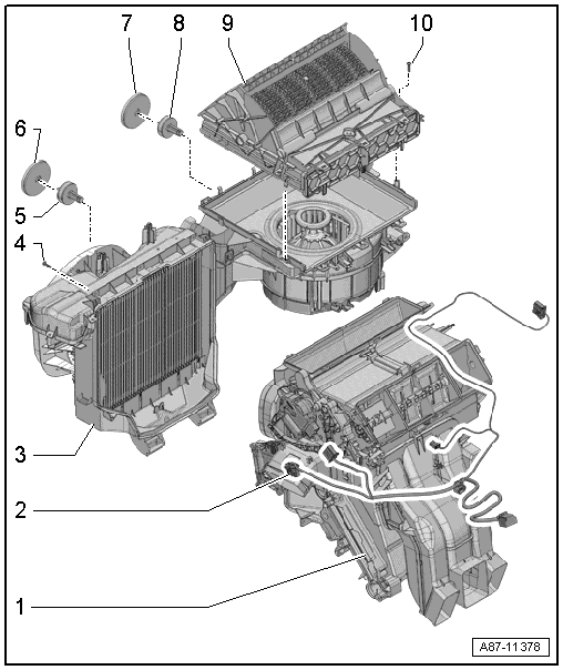 Dismantling and assembling heater and air conditioning unit