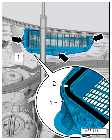Removing and installing fresh air intake, LHD vehicles