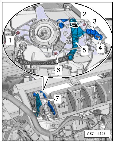 Removing and installing front air distribution flap actuation unit, Climatronic, RHD vehicles