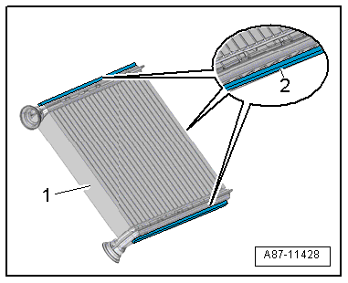 Removing and installing Valeo heat exchanger, LHD vehicles