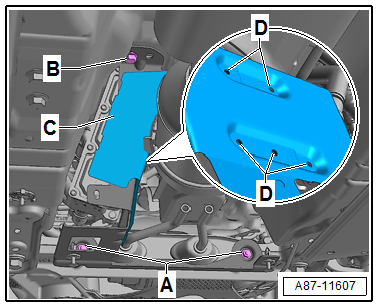 Removing and installing high-voltage heater (PTC) -Z115- / high-voltage heater (PTC) -J848