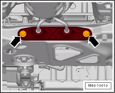 Removing and installing steering rack, LHD vehicles, except for e-Golf