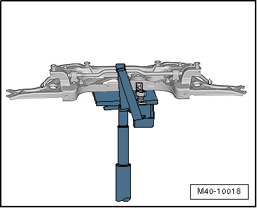Removing and installing subframe without steering rack, except for e-Golf