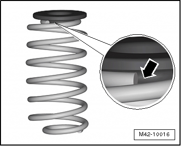 Removing and installing spring, multi-link suspension, right spring for front-wheel drive