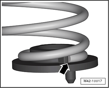 Removing and installing spring, multi-link suspension, right spring for front-wheel drive