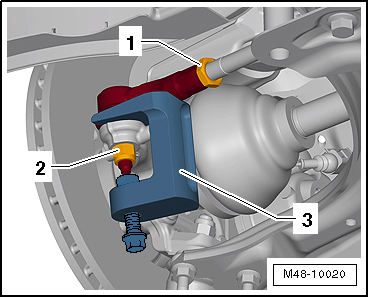 Removing and installing track rod ball joint