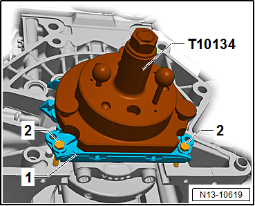 Removing and installing sealing flange on gearbox side