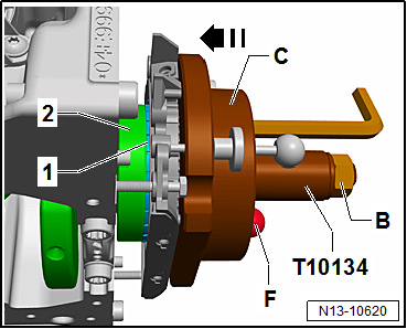 Removing and installing sealing flange on gearbox side