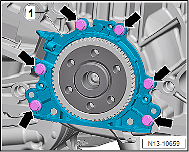 Removing and installing sealing flange on gearbox side