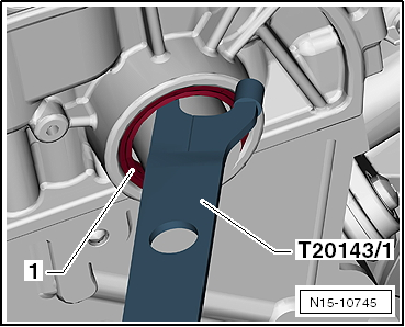 Removing and installing inlet camshaft oil seal, pulley end, engine codes CPTA, CHPA, CZEA, CZDA