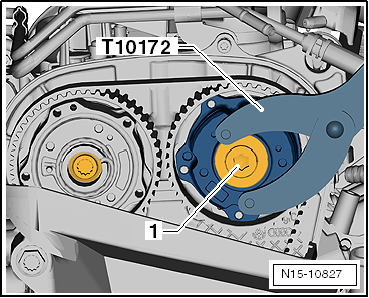 Removing and installing toothed belt, engine codes CHPA, CZDA