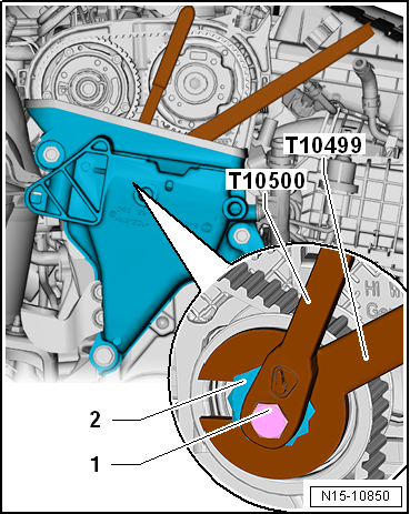 Removing and installing toothed belt, engine codes CHPA, CZDA