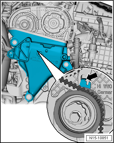 Removing and installing toothed belt, engine codes CHPA, CZDA