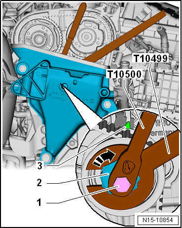 Removing and installing toothed belt, engine codes CHPA, CZDA